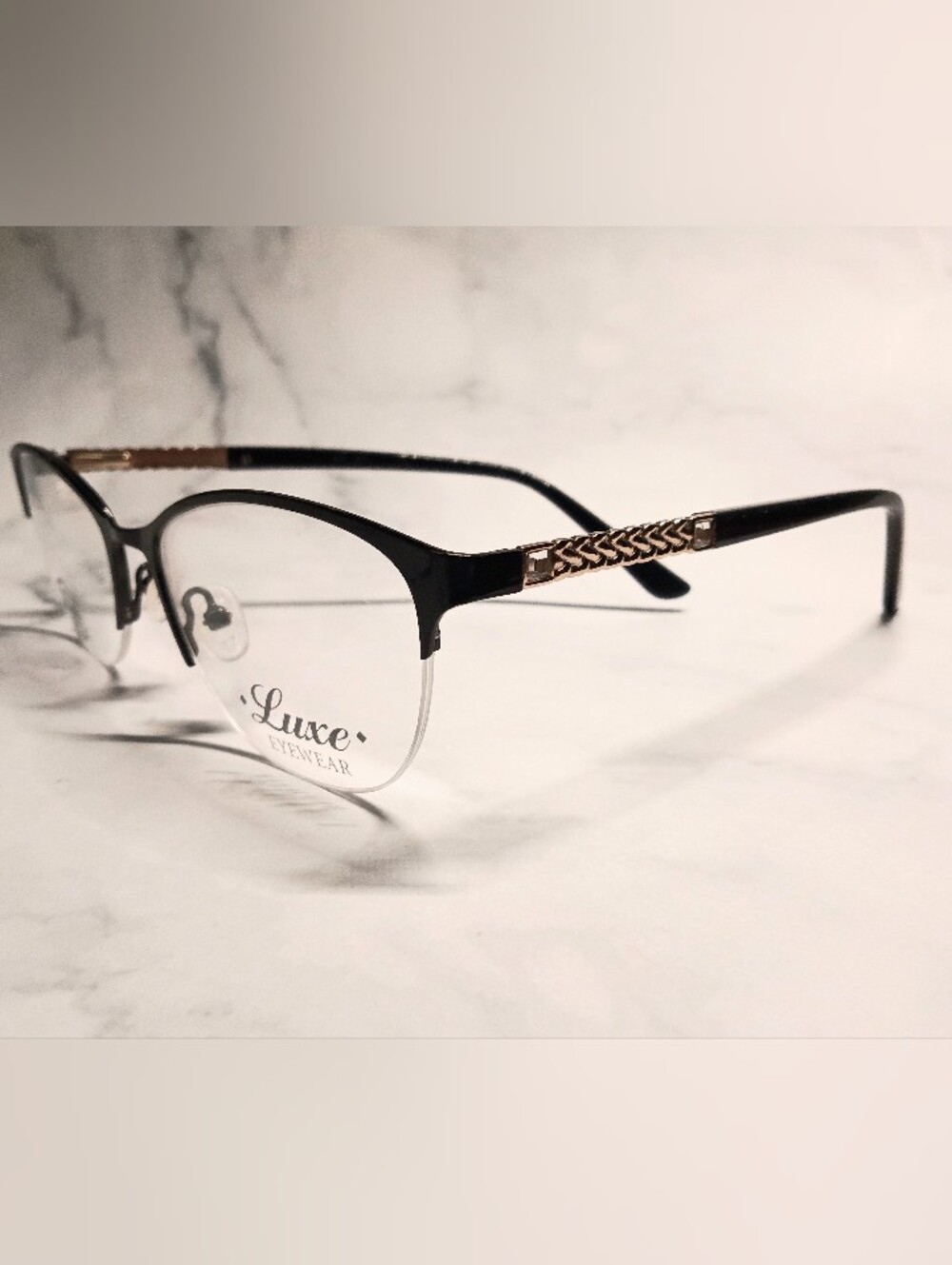 NEW prescription-ready, Semi Rimless Eyeglass Frame Glasses 54 18 140 cat eye